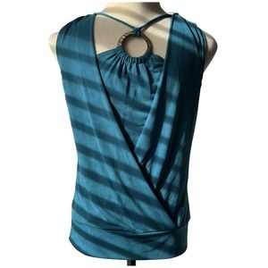 Vintage BCX Teal Halter Top Size Small